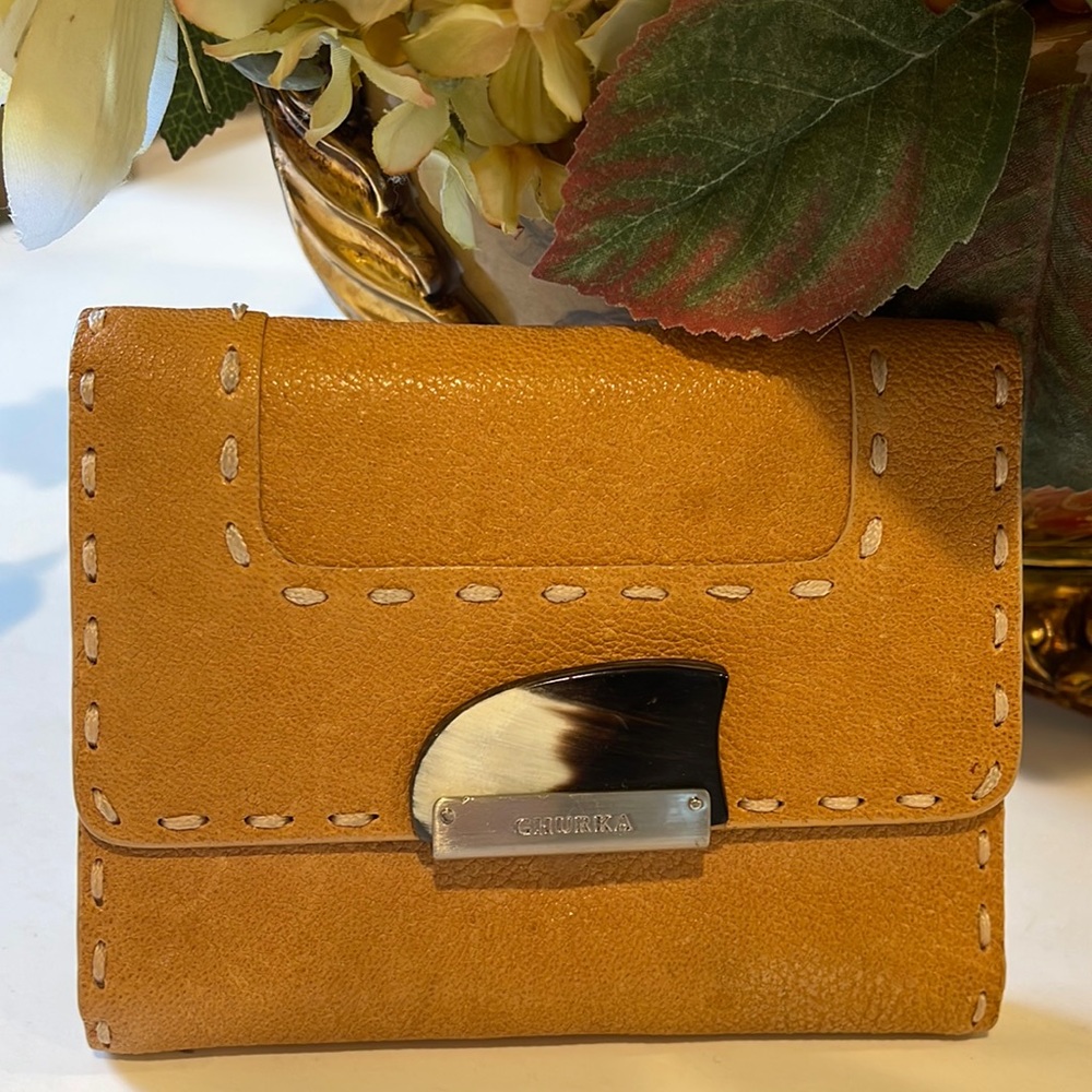 Rare Ghurka Finely Crafted Leather Wallet with Bone Snap Closure